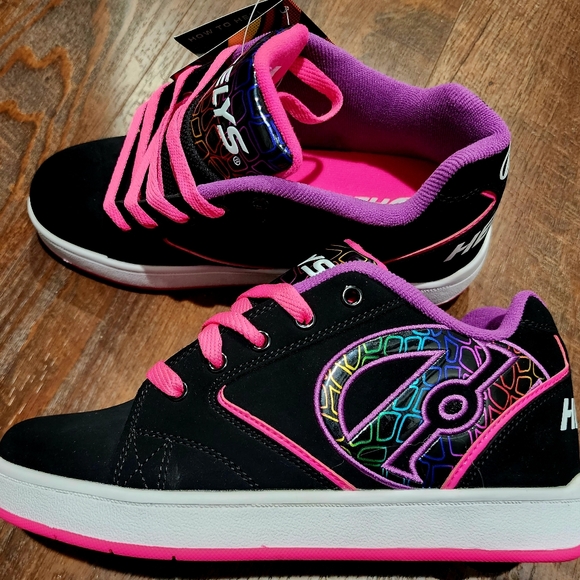 Girls Heelys in Black and Rainbow size 6, - Picture 1 of 5